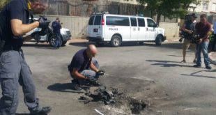 רקטה בשדרות בחודש אוקטובר האחרון. צילום: דוברות המשטרה